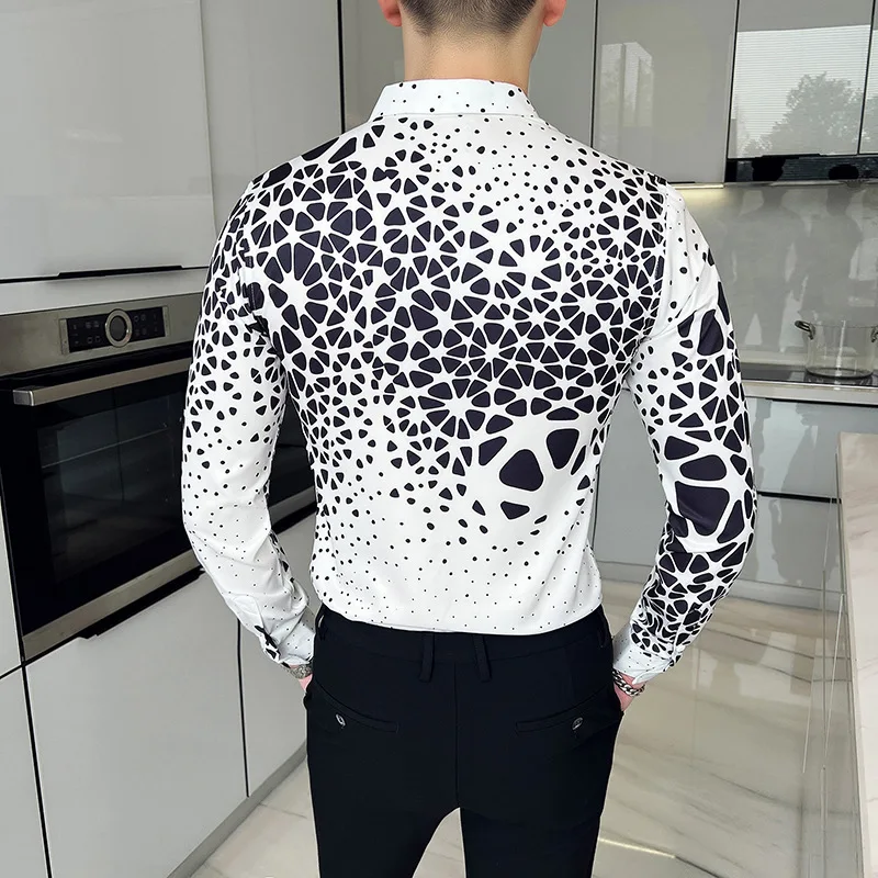 LIFENWENNA Fashion Personality Luxury Long Sleeve Party Shirts European Style Digital Print Shirt Men NightClub Slim Fit Blouse