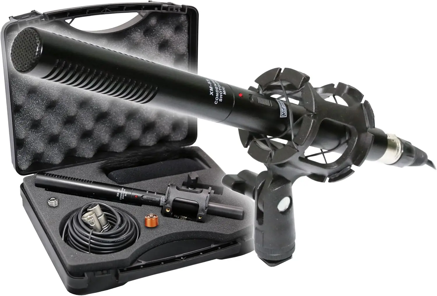 

13-Piece Professional Shotgun Microphone Kit with Mounts & Cables for Indoor/Outdoor Recording
