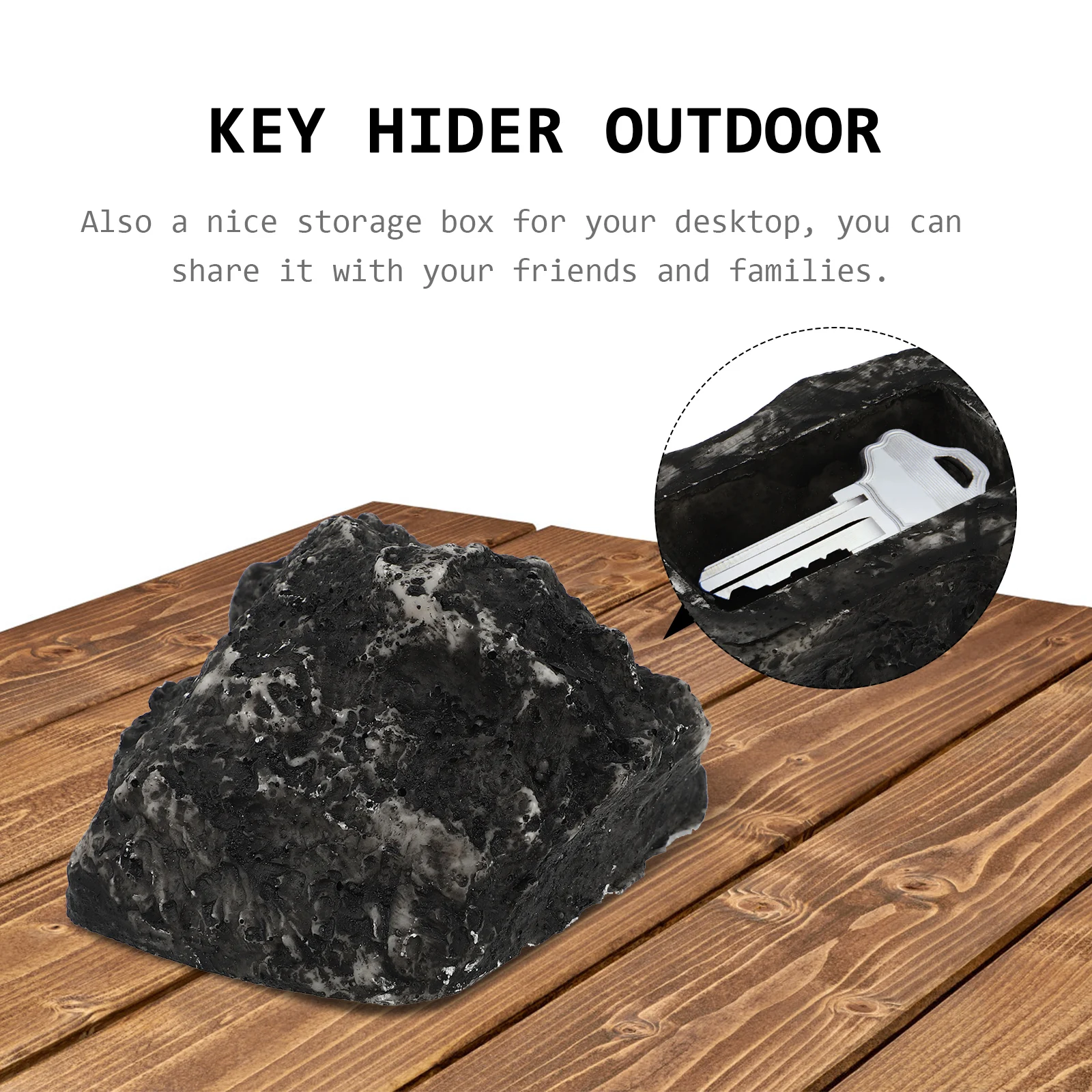 

Resin Stone Key Hider Outdoor Garden Storage Box Fake Rock Key Case Hidden Holder Safe Mechanical Safe Box Durable Long Use