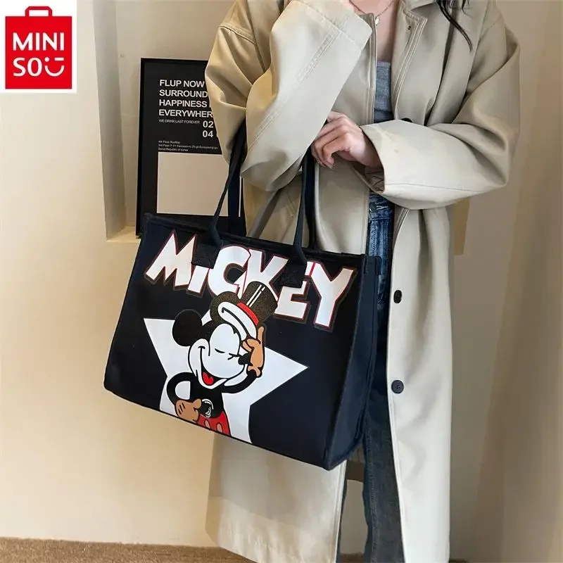 MINISO Disney-Sac à main grande capacité pour femme, sac fourre-tout décontracté, dessin animé mignon, haute qualité, mode