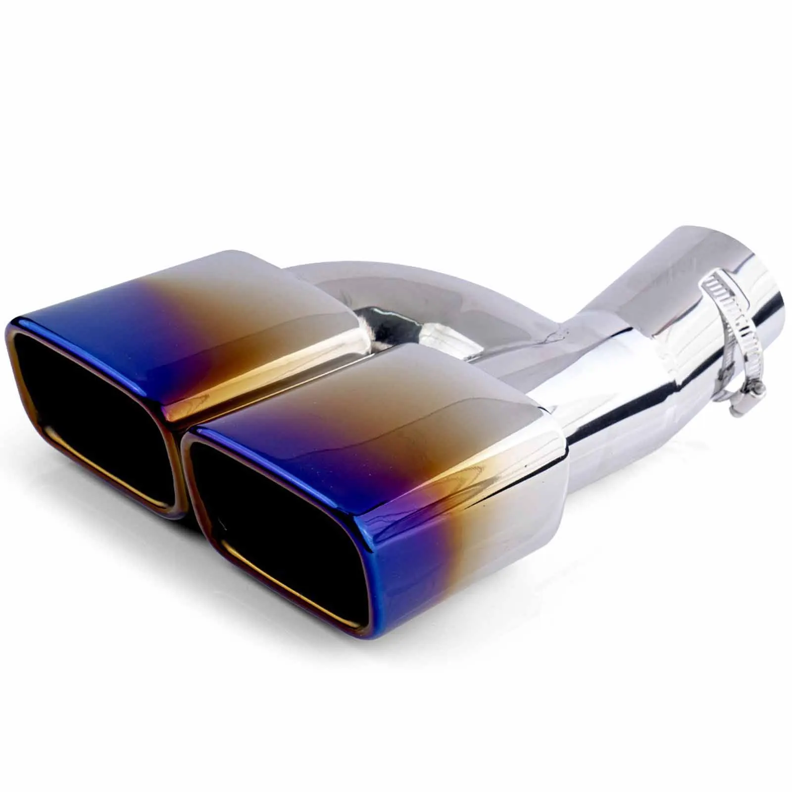 

Muffler Tip Double Outlet 63mm Inlet 93mm Outlet Universal Square Exhaust Tip Car Exhaust Pipe Stainless Steel Exhaust Muffler