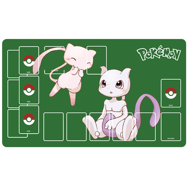 60*35*0.2Cm Cartoon Anime Pokemon Mew Card Battle Single Tcg Game Mat PTCG Game Table Mat Card Mat Collection Toys Gift