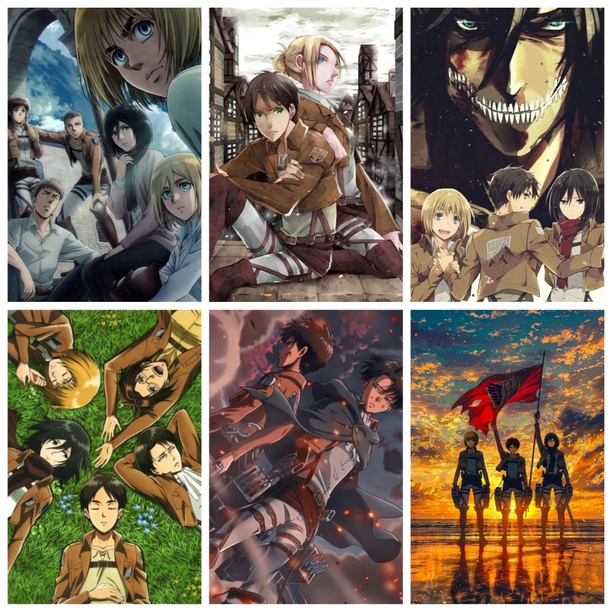 Pintura por Números sobre Lienzo, Arte Pintado a Mano, Regalo, Kits de Pintura por Números de Ataque a los Titanes, Animales Japoneses, Decoración del Hogar