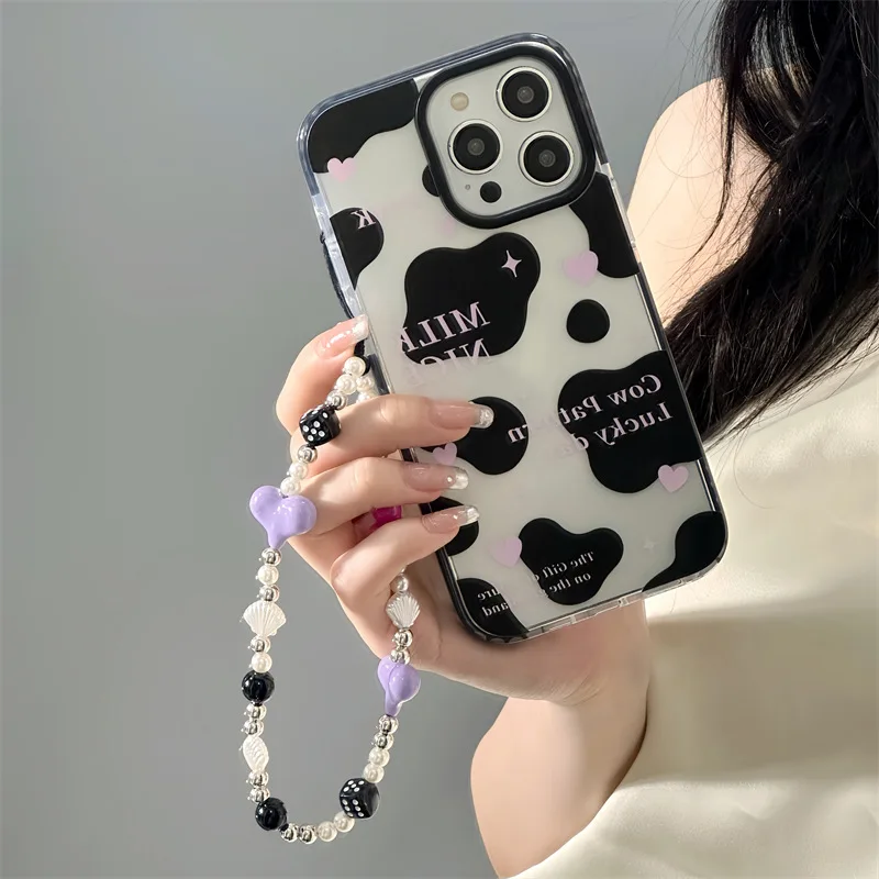 Fashion Cute Cow phone case for iPhone 11 12 13 14 PRO MAX Plus X XS XR 6 7 8 Silica gel shockproof protective cover