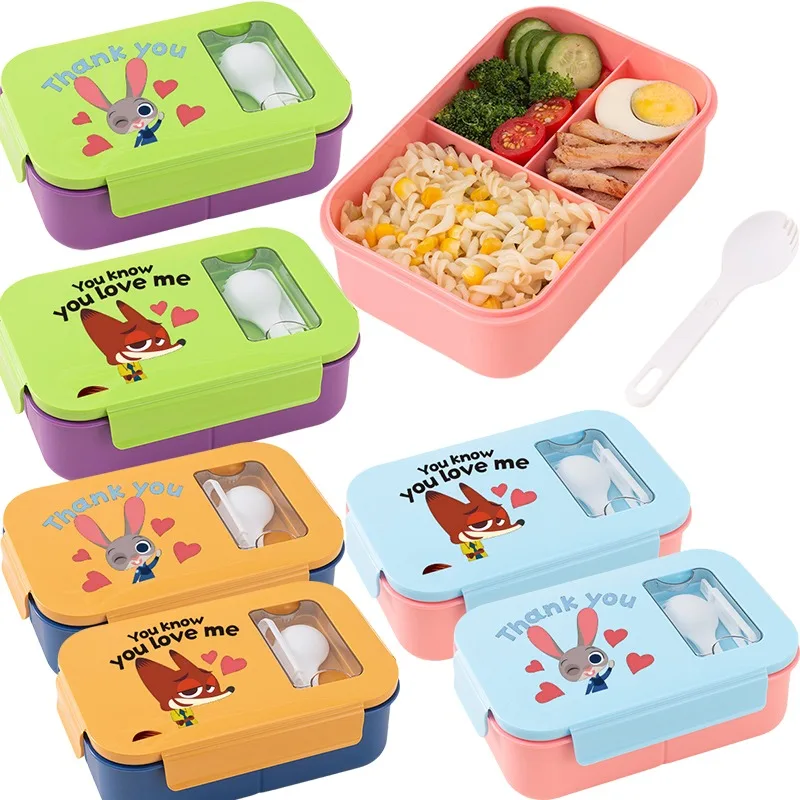 

Disney Zootopia Judy Student Ланч-бокс Аниме Офисный работник Пластиковый ланч-бокс может быть запечатан в микроволновой печи Портативный ланч-бокс Подарки