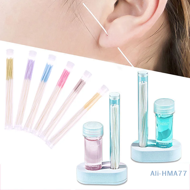 70 Pcs Multicolor Ear Cleaning Set Grass Paper Floss Ear Hole Aftercare Tools  Kit Disposable Earrings Hole Cleaner