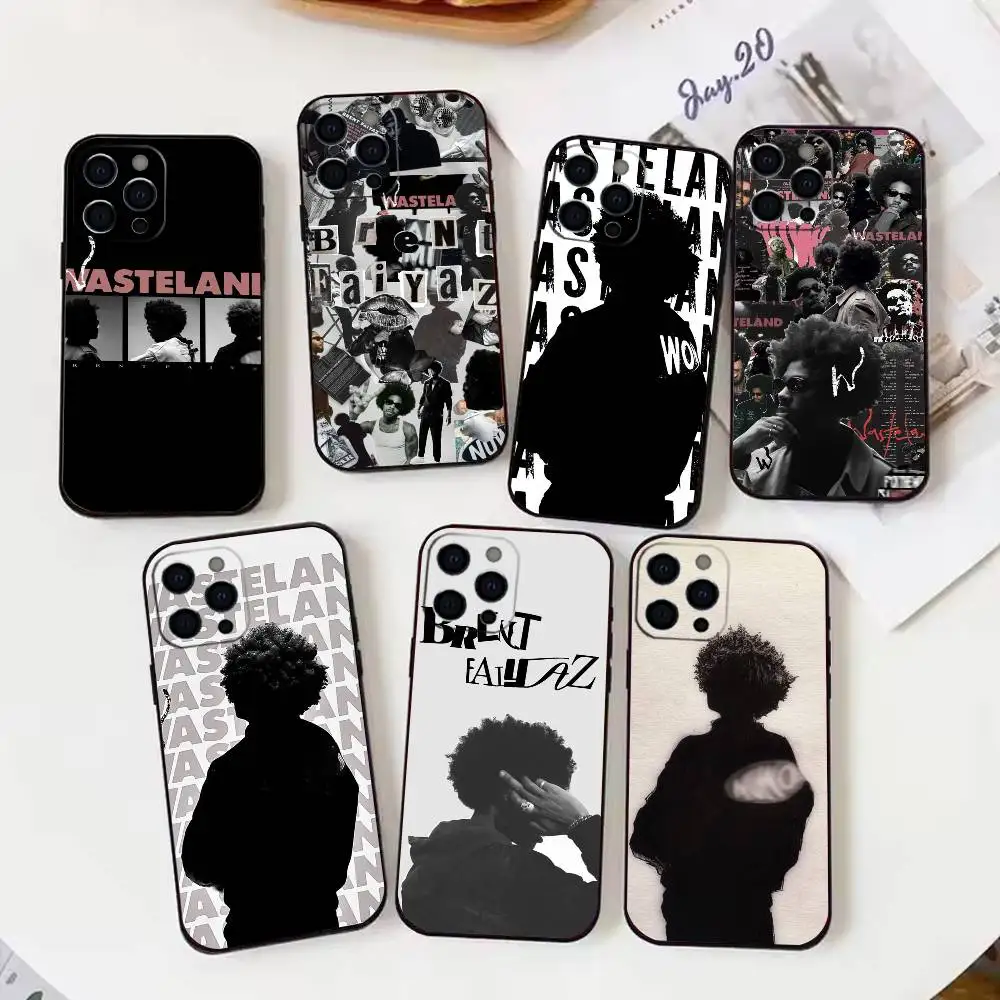 

B-Brent Faiyaz Albums W-Wasteland Phone Case For iPhone 16,15,14,13,12,17,Pro Max,Plus Silicone Black Case