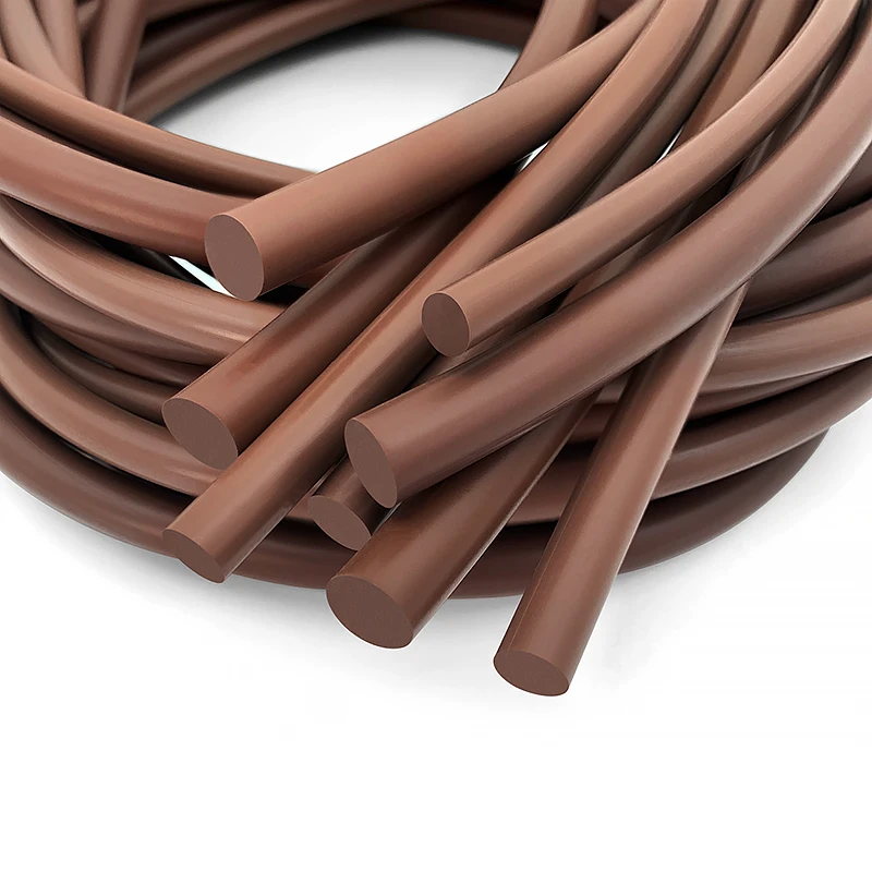 2/3/5M Round FKM Fluorine Rubber Strip Brown Chemical Resist High Temp Oil Fluororubber Cord Seal Gasket Solid Not Foaming