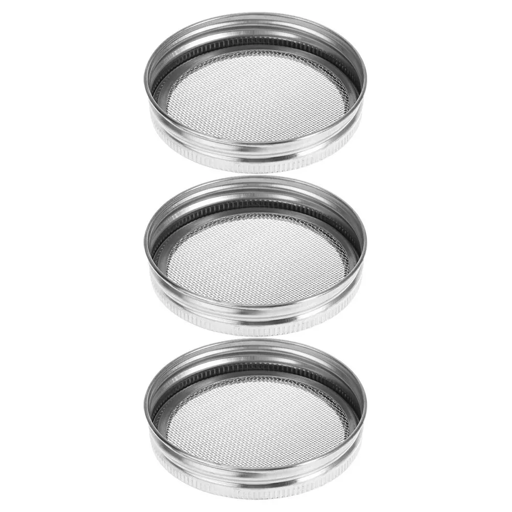 

3Pcs Stainless Steel Sprouting Lids for Wide Mouth Jars Reusable Mesh Germination Covers Seed Growing Caps for Home Gardening