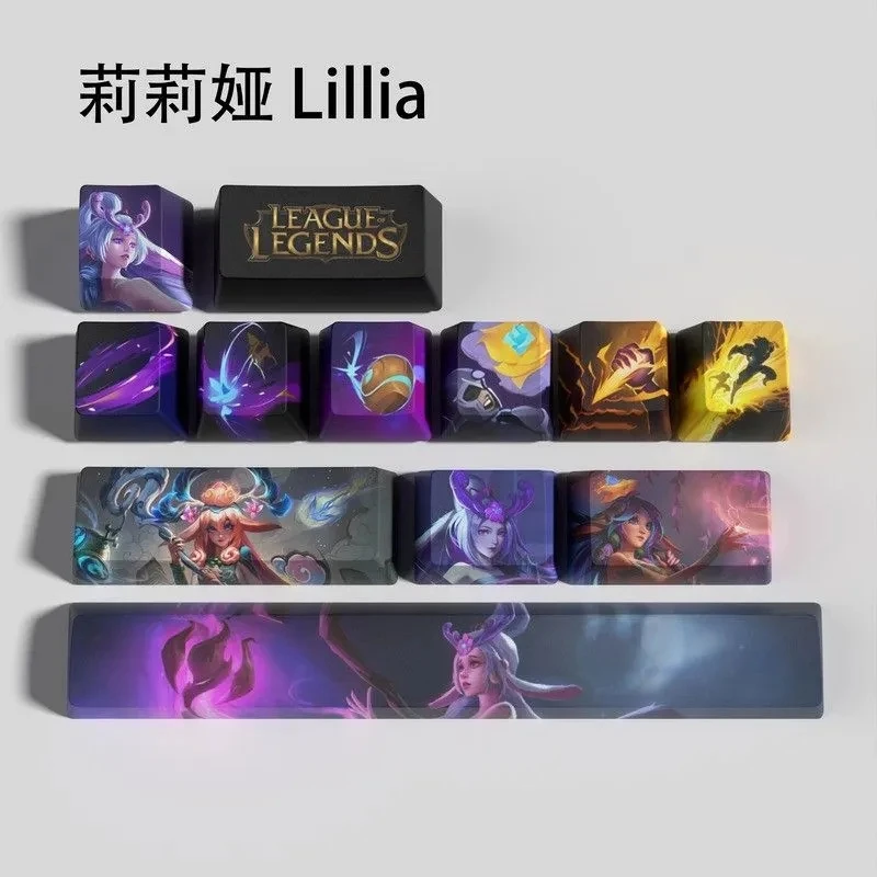 LOl Lillia League of Legends OEM PBT Keyboard Cap Kawaii Periphery Keycap Cute Cartoon Tabletop Decoration Lovely Holiday Gift