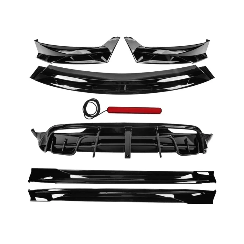 For Tesla 3 Modified Stoving varnish Front shovel Rear Lip with lamp Side skirt Sport Style Surround Bodt kit