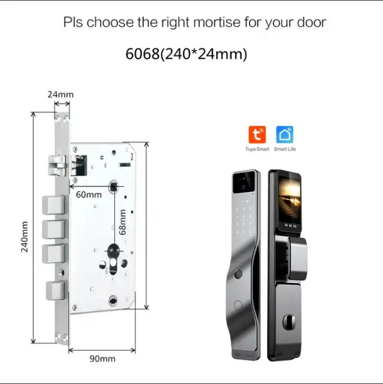 Popular Outdoor Waterproof Video intercom remote monitoring Electronic digital 3D face recognition smart door lock with camera