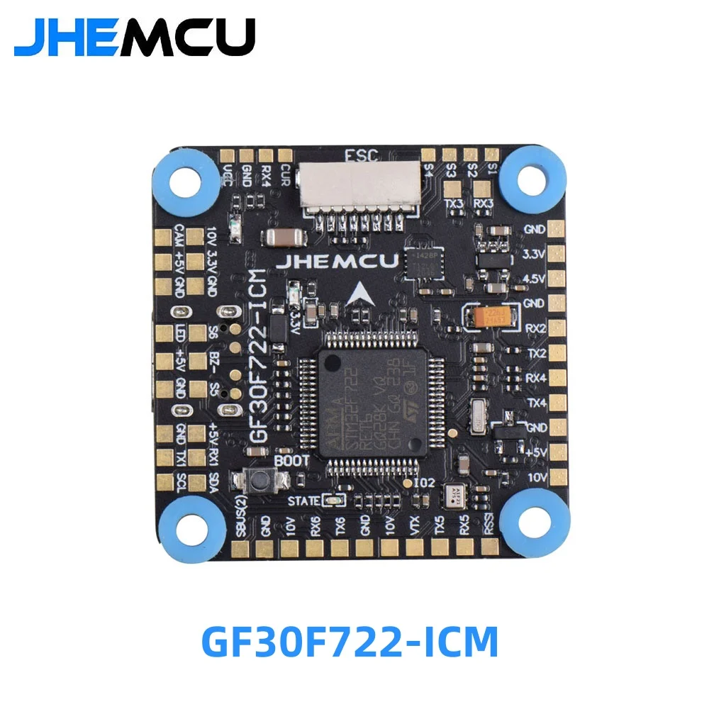 JHEMCU GF30F722-ICM F722 Baro OSD 5V 10V Dual BEC Flight Controller 3-8S 30.5X30.5mm for  RC FPV Freestyle HD Drones Parts