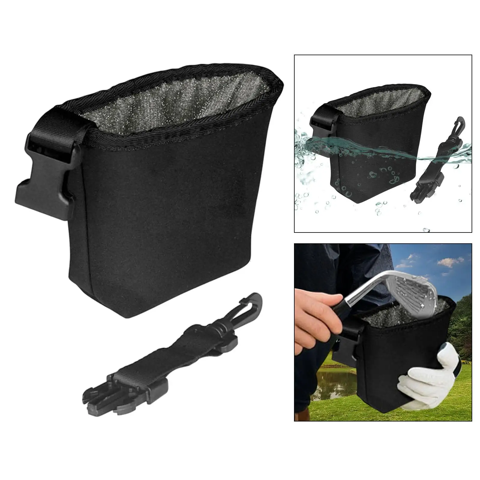 

Compact Golf Club Cleaner Bag Ball Cleaning Pouch Quick Reusable Tool for Golf Club Accessories