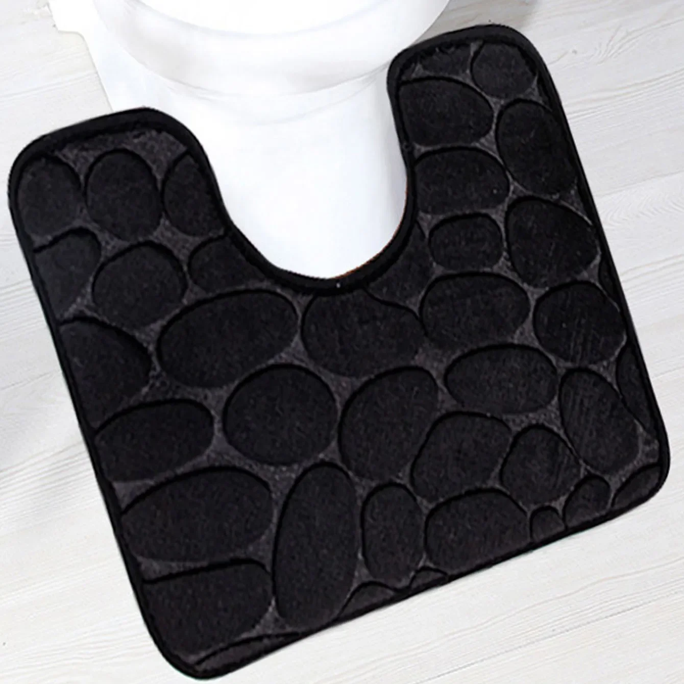 U-shaped Toilet Bath Mat Polyester ToiletMat Soft Anti-Skid Water Absorbing Door Mats Bathroom Home Decoration Toilet Door Mat