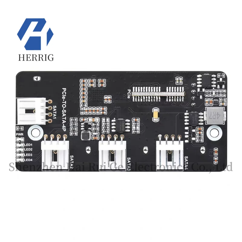 

Raspberry Pi CM4 PCI-E High-speed SATA3.0 Adapter Board, PCIe to Four SATA3.0 Extension Board Module
