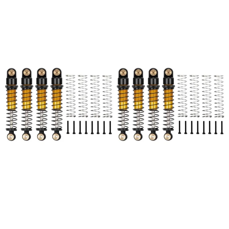8Pcs 40Mm Metal Shock Absorber Damper For Axial SCX24 C10 JLU Gladiator Bronco 1/24 RC Crawler Car Upgrade Parts, 2-AA02