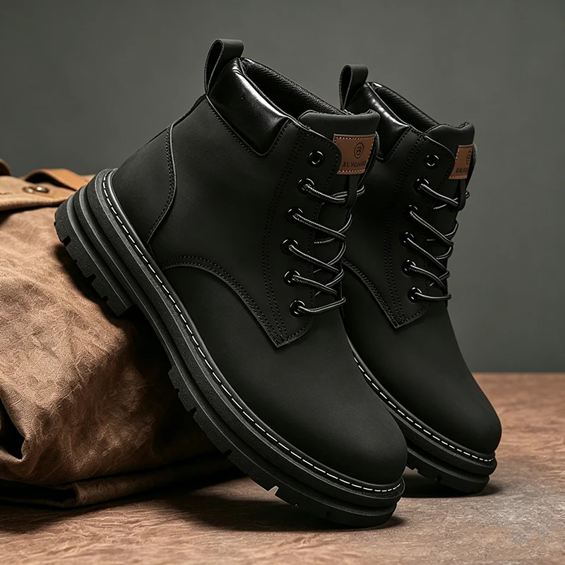 Herrenstiefel, Alltagstiefel für Outdoor-Aktivitäten, lässige Herrenstiefel, modische und vielseitige Schuhe, Freizeitstiefel. – Detail 3