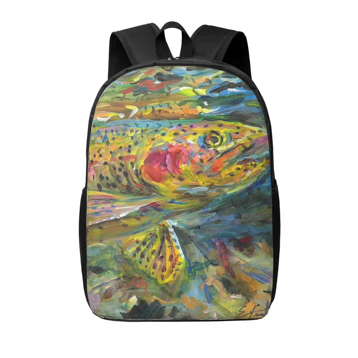 

Rainbow Trout Portrait Woman Backpacks Boys Girls Bookbag Fashion Students School Bags Portability Laptop Rucksack Shoulder Bag