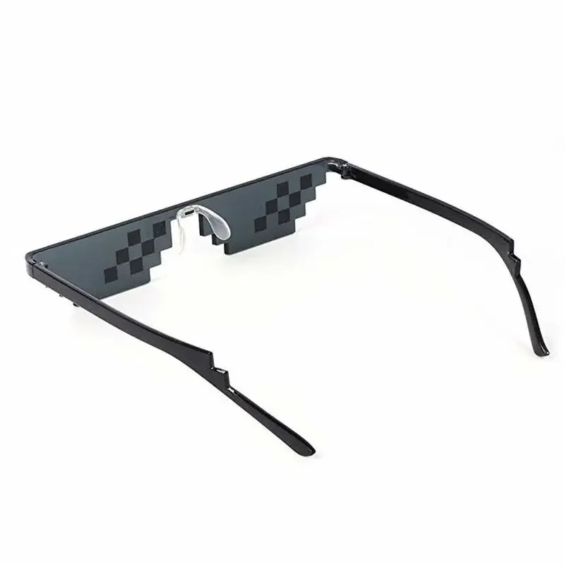 8 Bit Pixelated Mosaic Sunglasses Men Women Party Eyeglasses UV400 Vintage Unisex Gift Toy Glasses