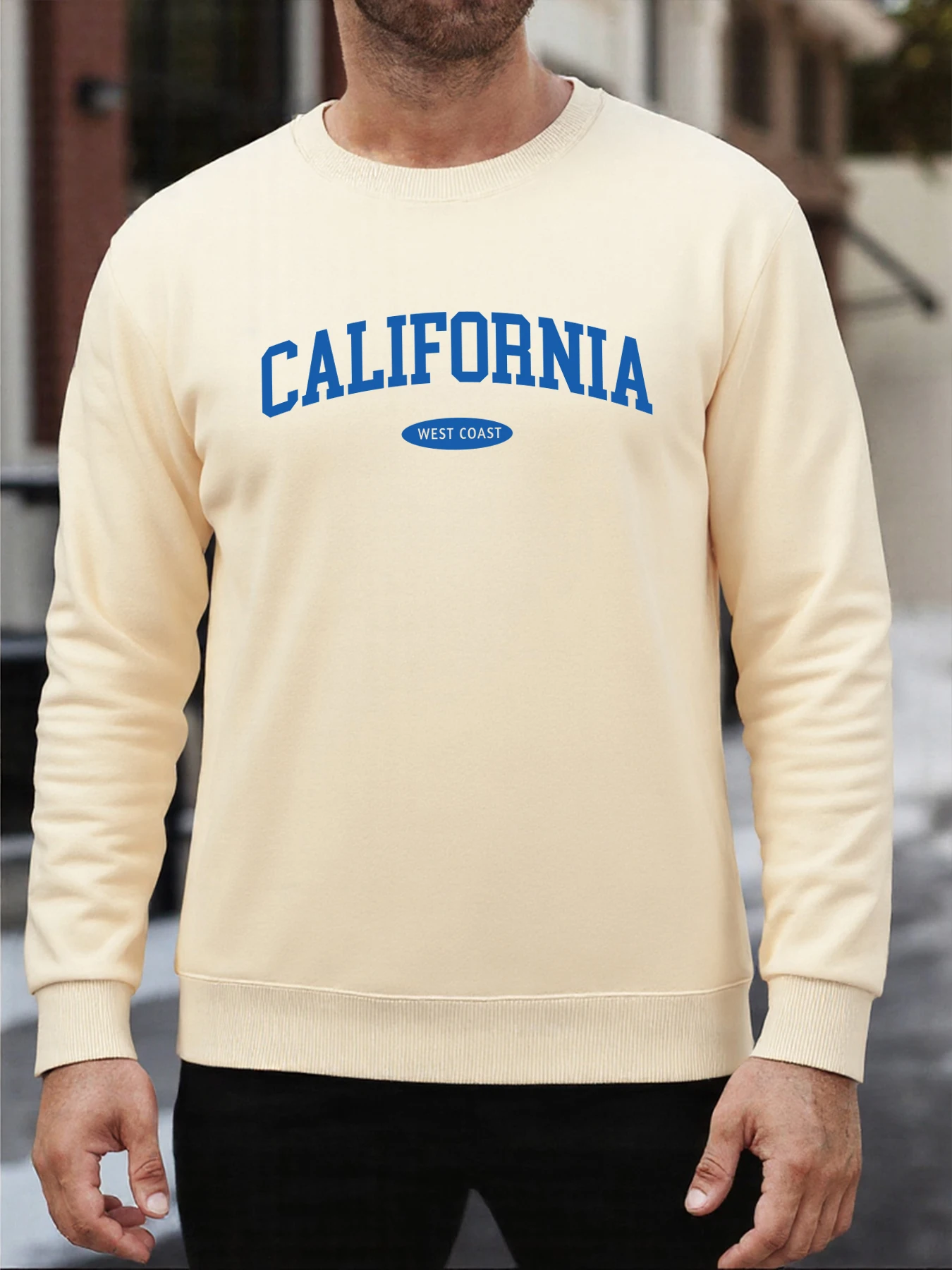 Oversized Crewneck Fleece - Califonia costa oeste design pullovers moda