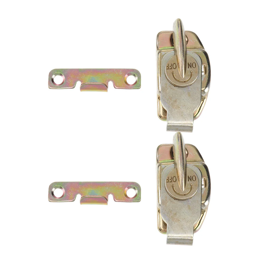

2 Pcs Lock Abalone Fasteners Dining Table Leaf Hardware Vintage Metal Locks Buckle Slotted Embedded Clasp Buckles