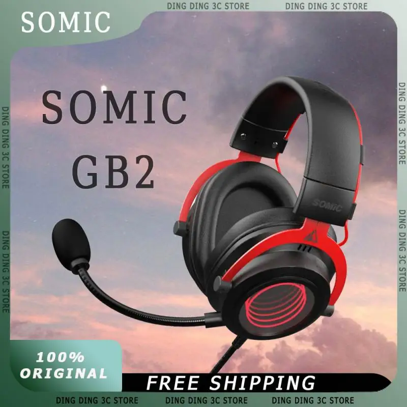 

Somic GB2 Wired Headphones With Microphone 7.1 Headsets Low Latency Customized Office Gaming Light-Emitting Esports Headphone