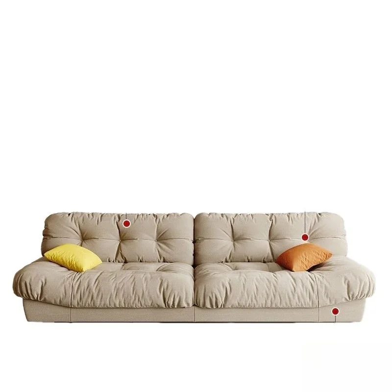 

Modern light luxury new cloud sofa cream wind double three-person fabric sofa