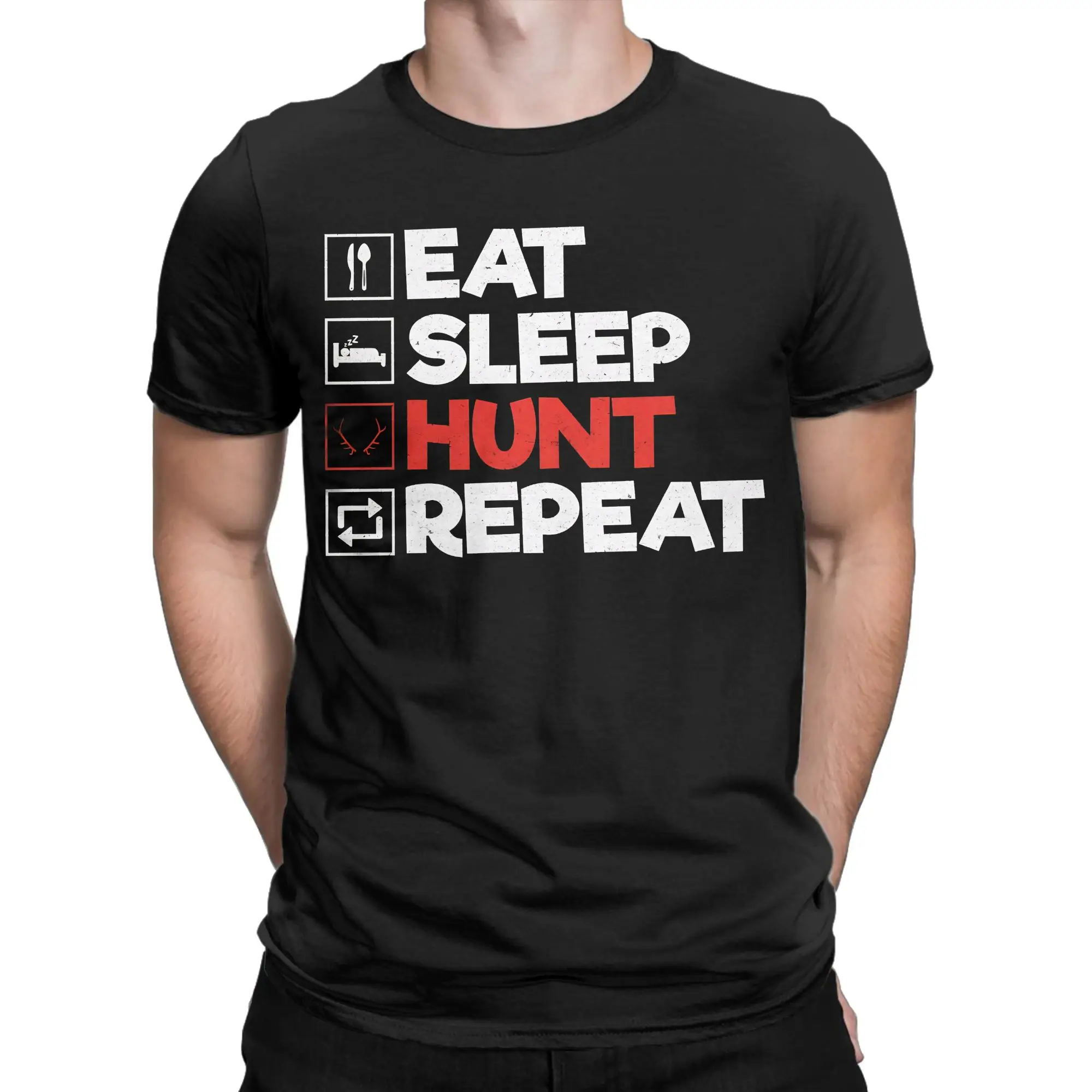 Couple T-Shirt Monster Hunter Eat Sleep Hunt Repeat Gaming T-Shirts Harajuku Summer Tee Shirt Casual 100% Cotton Clothing