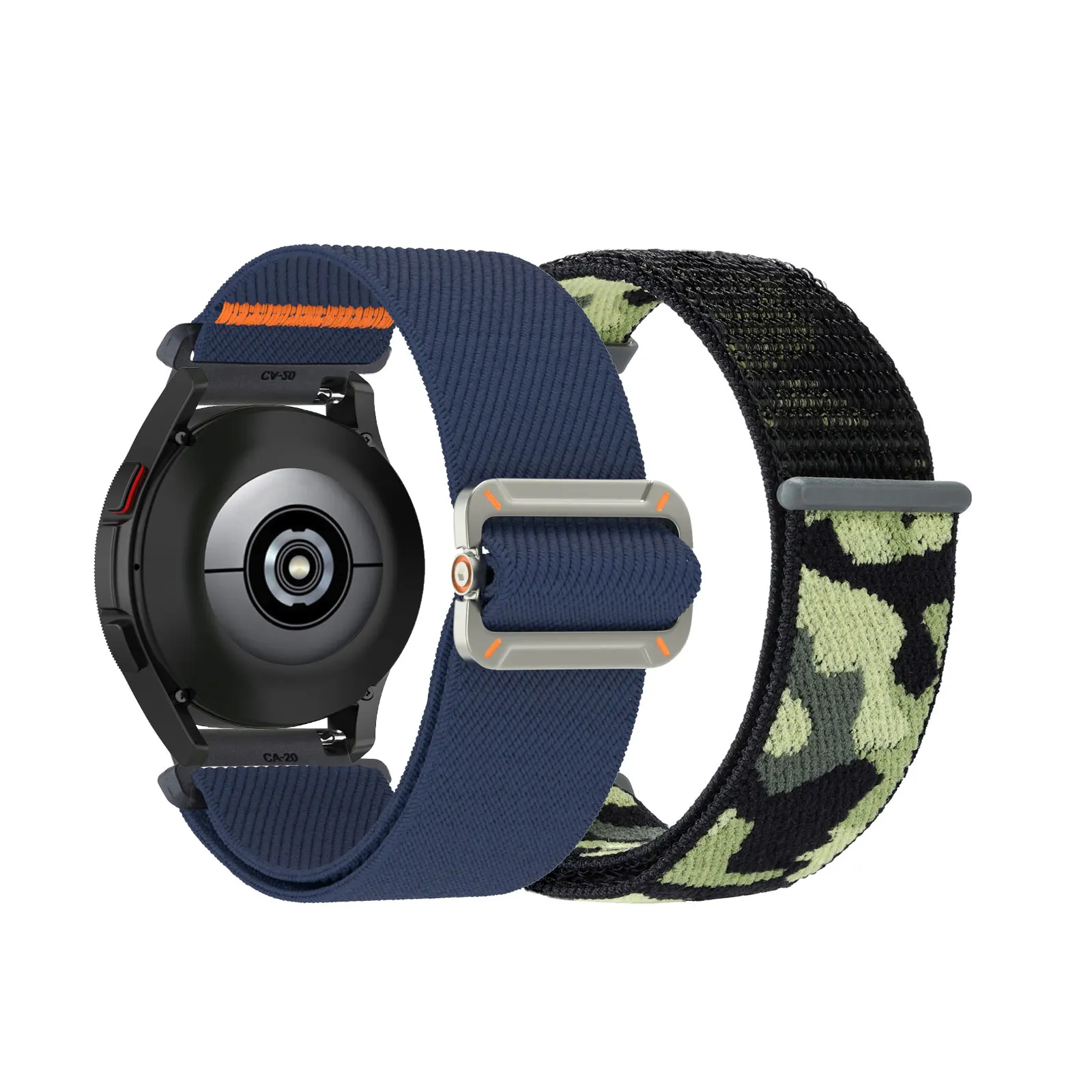 

2pcs Nylon Bands for Samsung Galaxy Watch Active/Active 2/7/6/5/4 (40mm/44mm), 4 Classic (42mm/46mm) Band, Elastic Sports Strap