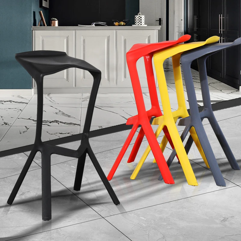 

Nordic Design Plastic Bar Stools Portable Folding Dinning Room Chairs Dining High Chair Bar Stool For Kitchen Cupboard Furniture