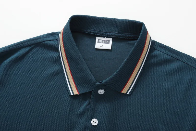 Neues Herren Business Casual Poloshirt mit Kontrastfarbenem Kragen, Klassisches Golf-Revers-Oberteil, Komfort-Pullover für Outdoor, Büro und Alltag – Detail 7