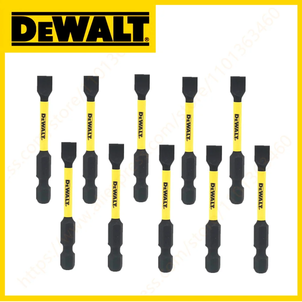 10PCS DEWALT DWA2SL8IRB IMPACT READY 8-10 Slotted Flextorq Power Bit 1/4 Shank S2 Steel 2 in Length Drill Bits Power Tool