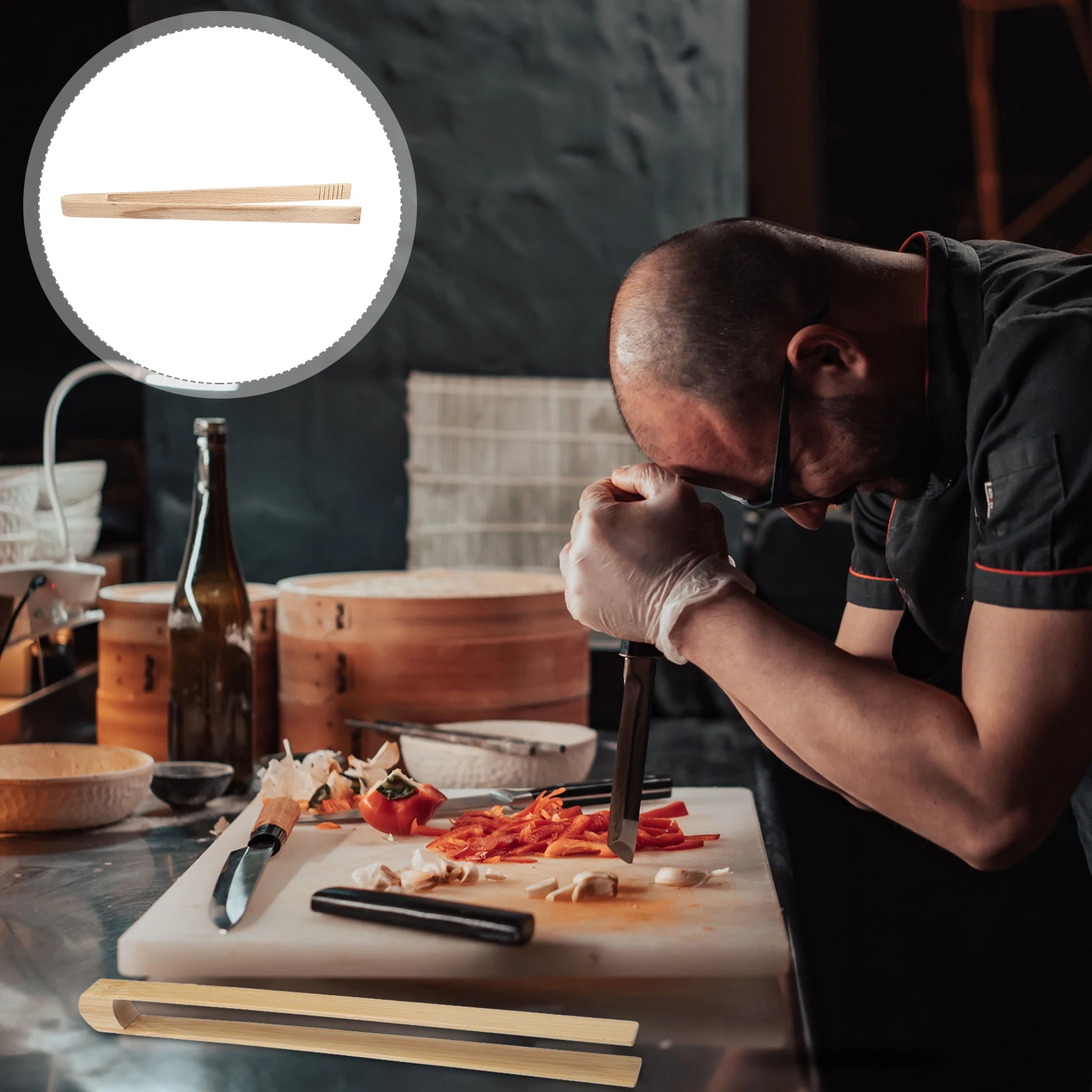 

Bamboo Toaster Tongs 30cm Long Easy Grip for Cooking Toast Bread Barbecue Grilling Baking Frying Heat Resistant Kitchen Tool