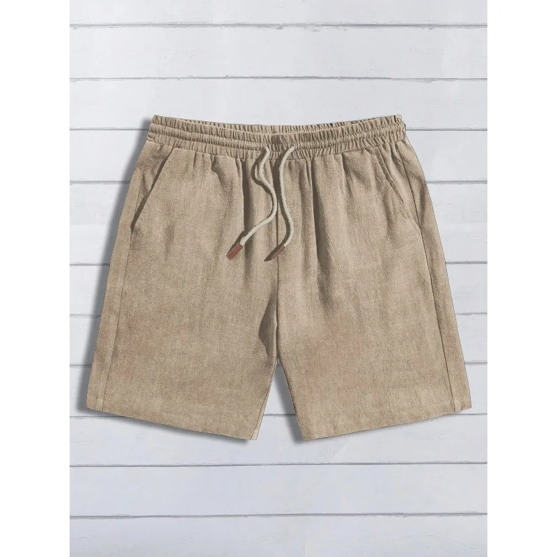 Lockere Herren-Baumwoll-Leinen-Shorts, Leichte Atmungsaktive Freizeitshorts, Große Größen, Leichte Sommer-Streetwear-Shorts – Detail 4