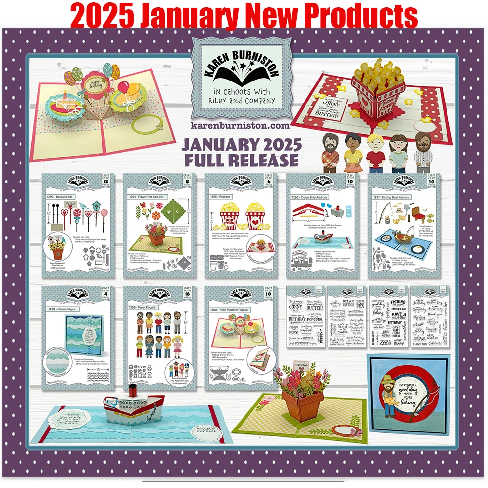 2025 January New Products Flower Fishing Rod Lollipop Metal Cutting Dies and Stamps for DIY Handmade Scrapbooking Album Greeting