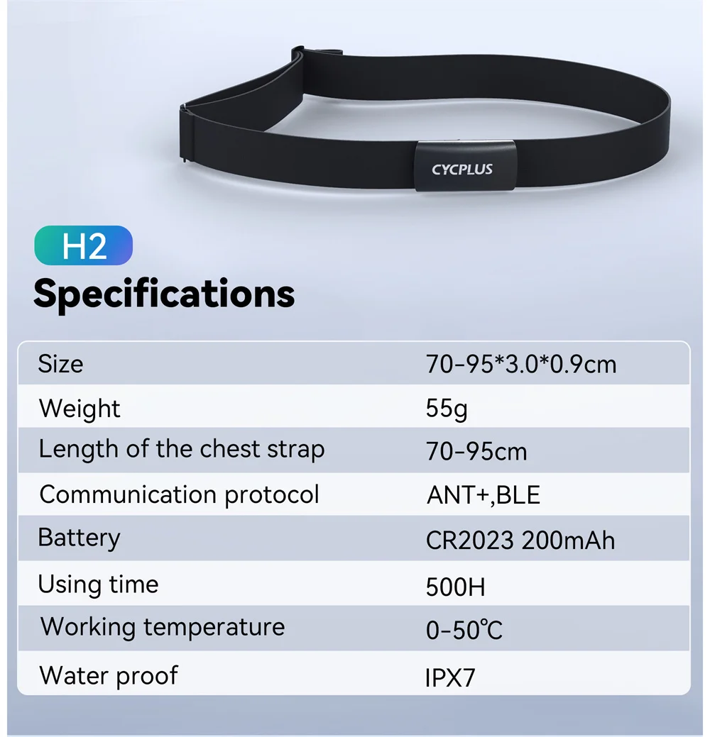 CYCPLUS Herzfrequenz-Brustmonitor BLE ANT+ IPX7 Herzfrequenz-Brustgurt Radfahren Fahrradcomputer Zubehör Trittfrequenzgeschwindigkeitssensor – Detail 10