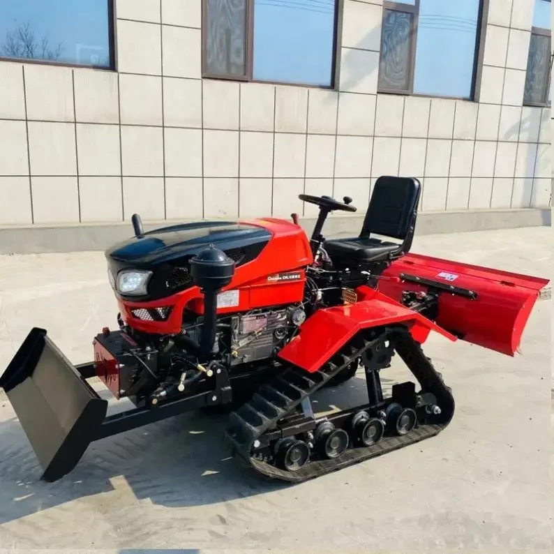 New Multi Functional Micro Self Propelled Rotary Tiller Ditching Small Agricultural Field Crawler Tractor Wholesale