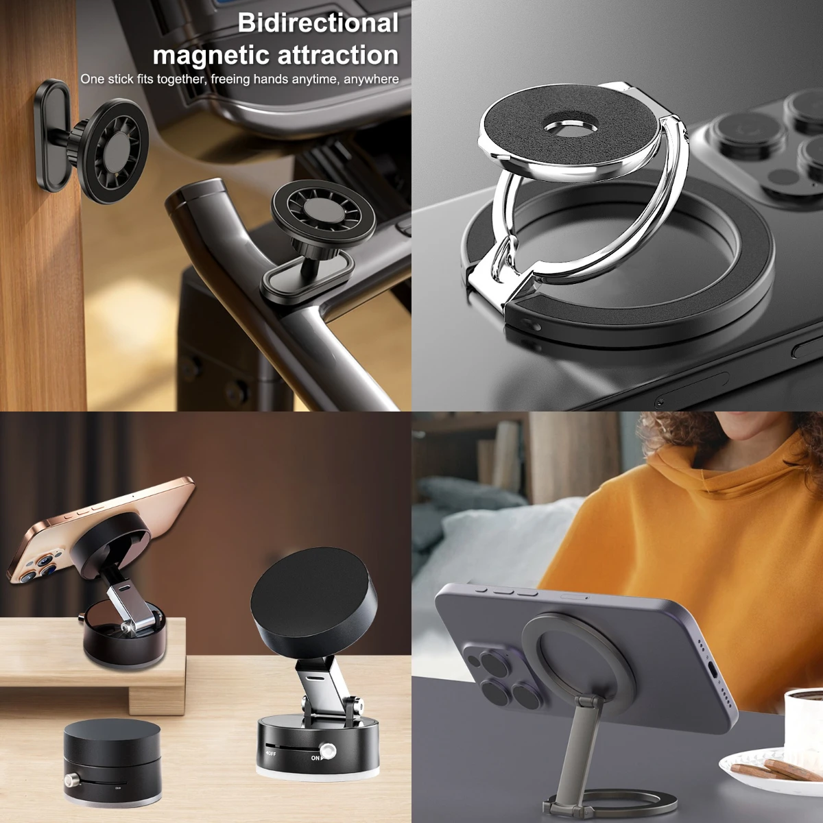 

Двусторонний магнитный держатель телефона для Iphone для мобильных телефонов Magsafe, подставка, кронштейн, поддержка для кухни, тренажерного зала, автомобиля, мотоцикла Live