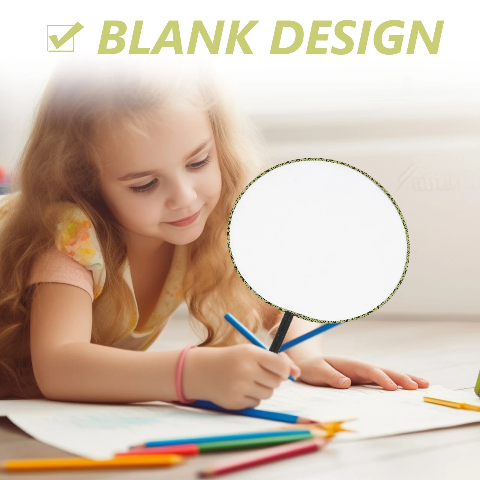 

10pcs Painting Fans Blank Art Fan Kids Diy Drawing Fan Creative Accessories School Kindergarten Home Decoration Safe Material