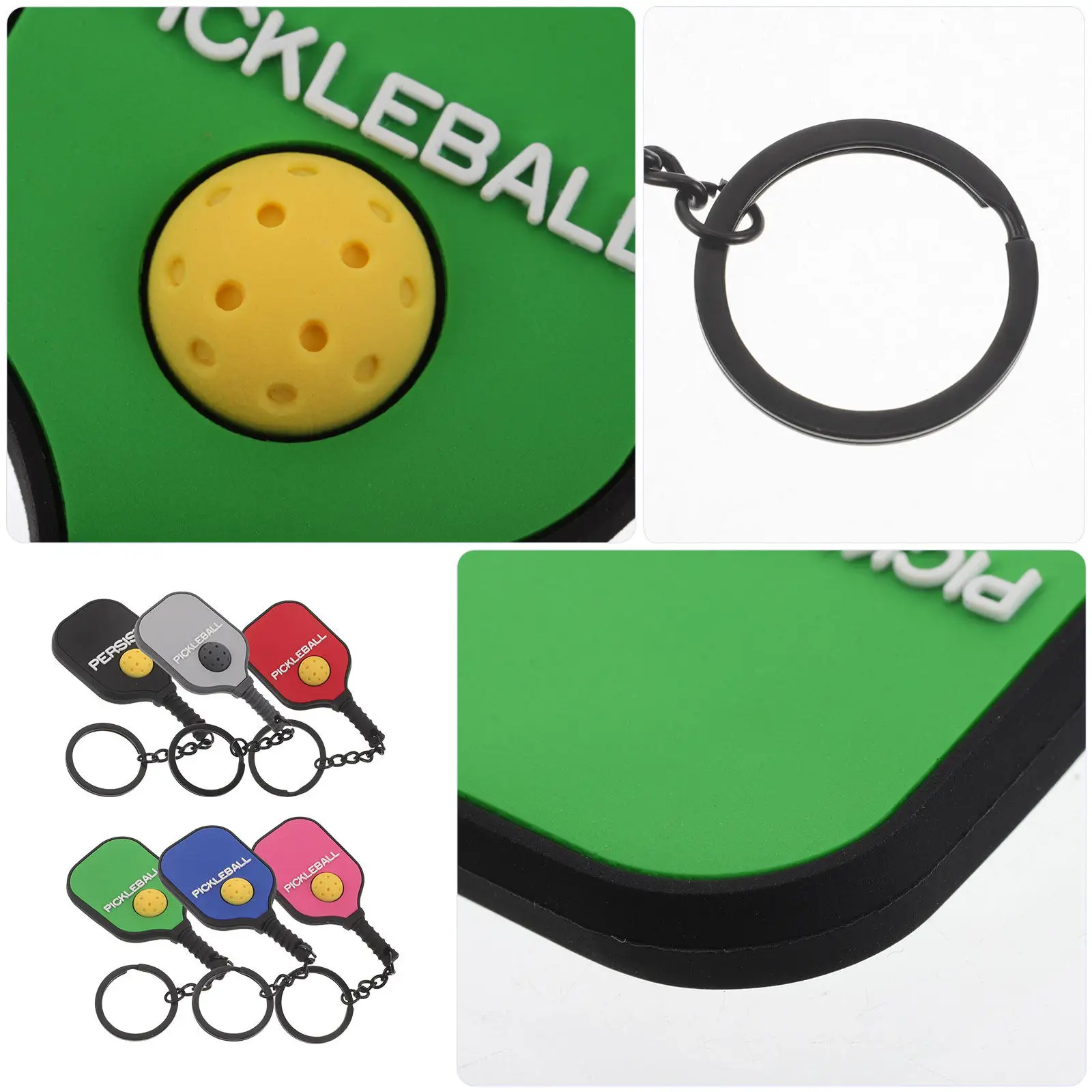 6Pcs Mini Pickleball Paddle Keychains – Quick-Release Sports Bag Charms & Fan Gifts