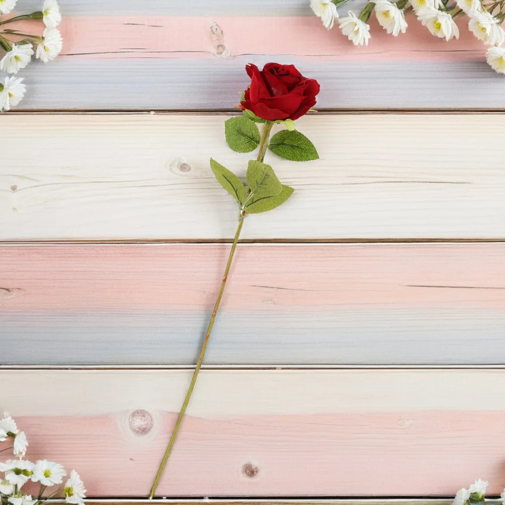 

10Pcs Artificial Roses Realistic Simulation Flowers Long Stem Wedding Centerpieces Valentines Day Flower Decorations