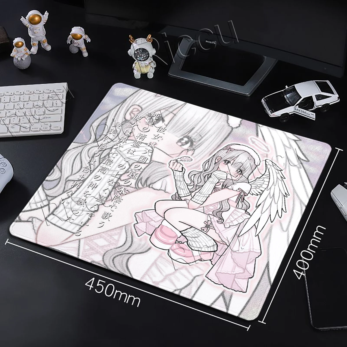 Anime Girls Mouse Pad Aesthetics Y2K illustration Small Desk Mat Angel Girl Creative Decoration PC Keyboard E-Sports XS Mousepad