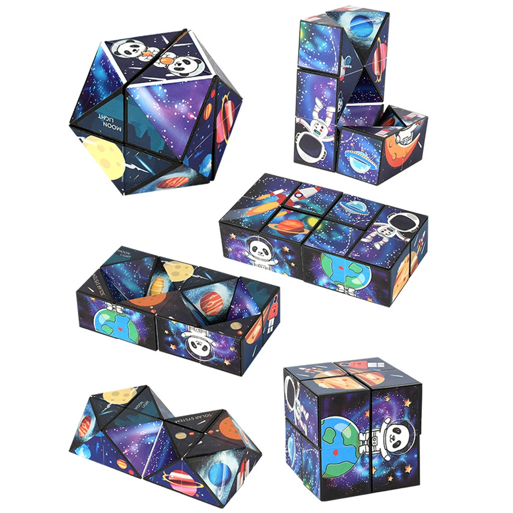 Panda Infinite Magic Cube Flipping Decompress Puzzle Three-Dimensional Small Geometric Folding Gifts Shape Shifting Box
