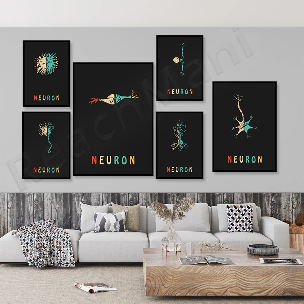 

Neuroscience Art Posters Cognitive Biology Art Nervous System Drawing Neuron Art Clinic Wall Art Office Gift Printables