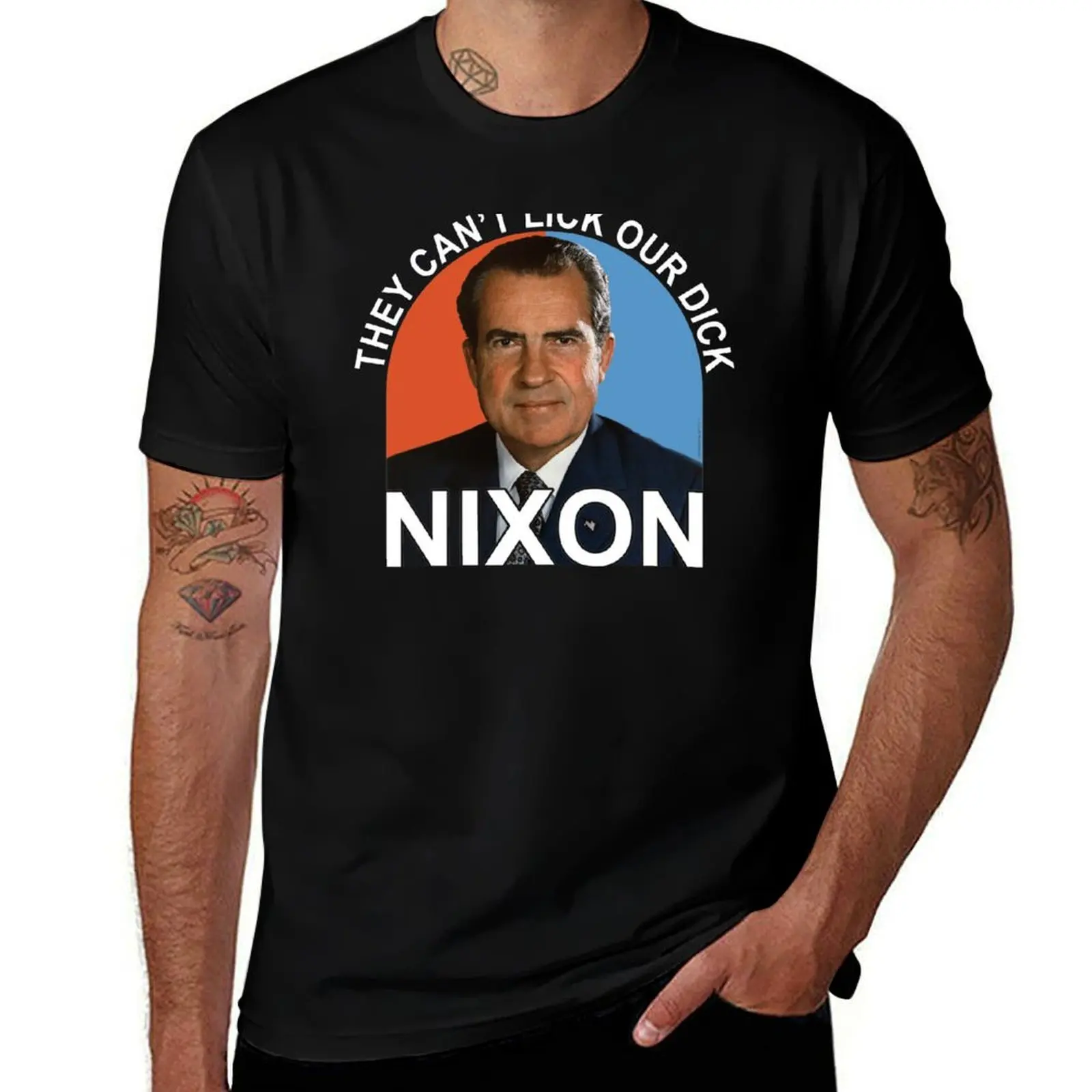 

They Can't Lick Our Dick - President Richard Milhous Nixon T-Shirt man t shirts cotton t shirts for man graphic vintage T-Shirt