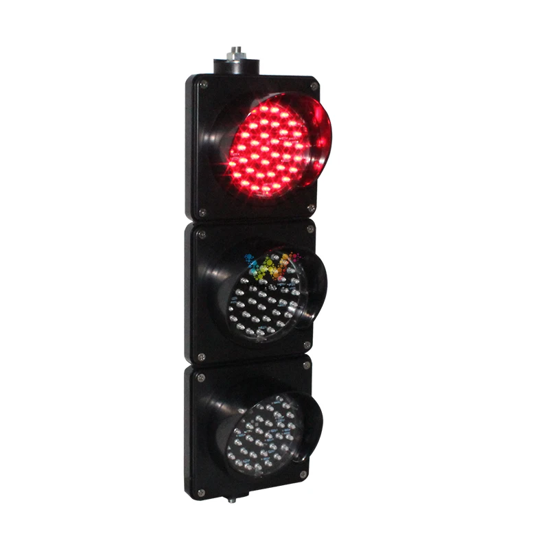 Customized fixed time cycle LED light red yellow green 100mm traffic signal light for teaching