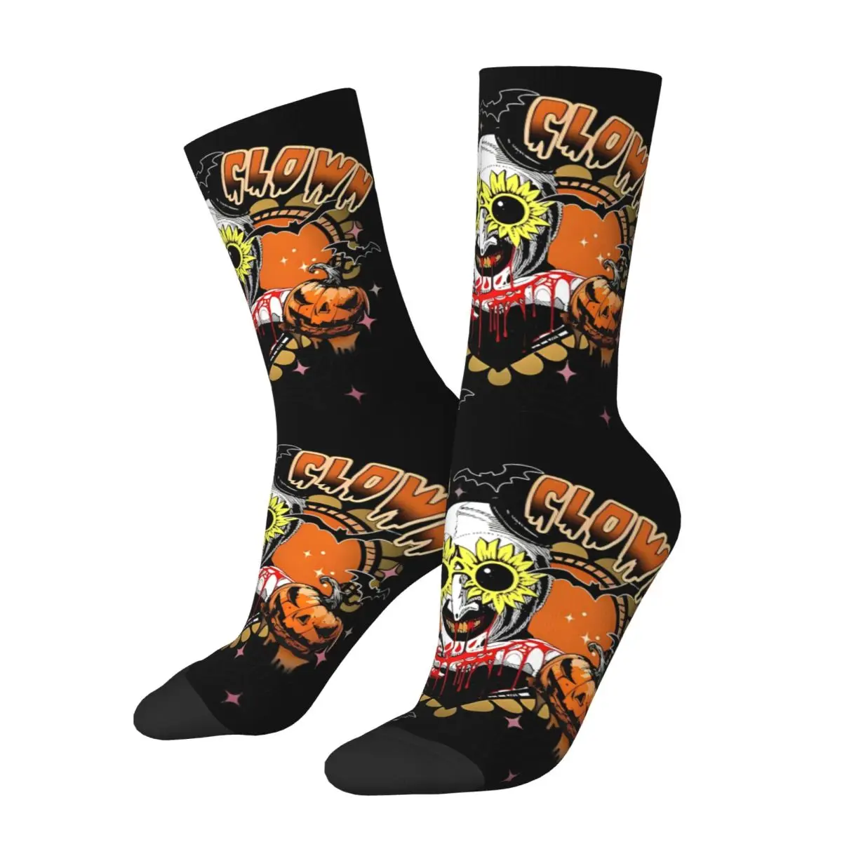 Male Men Socks Hip Hop Terrifier Clown Happy Holliday Halloween Sock Polyester Skateboard Women Socks Spring Winter