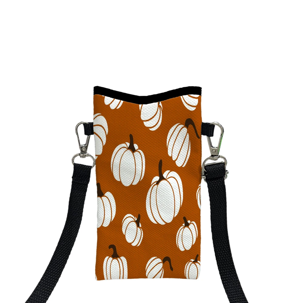 

Halloween Themed Pumpkin Phone Pouch with Lanyard, Exquisite Pattern Print Crossbody Bag Shoulder Bag Mobile Phone Case8.13