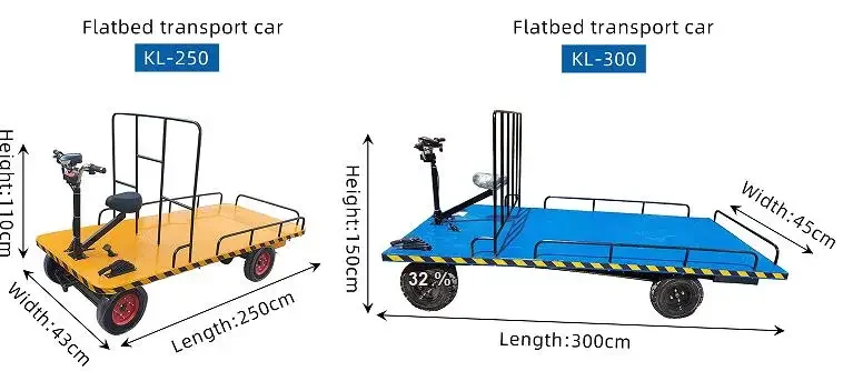 for Electric Warehouse Transportation 4 Wheels Platform Cart Electric Garden Wagon